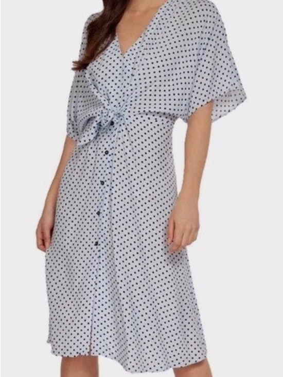 Dex Dresses & Skirts - 🤍🖤DEX Polka Dot Tie-Front Midi Dress in White and Black